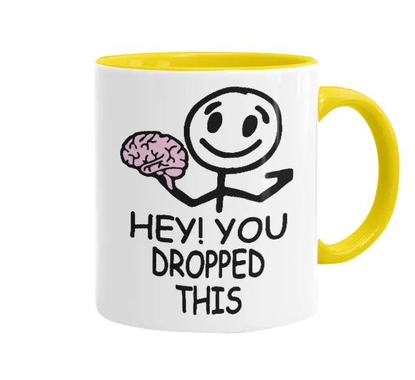 Hey! You dropped this — Mug colored yellow, ceramic, 330ml