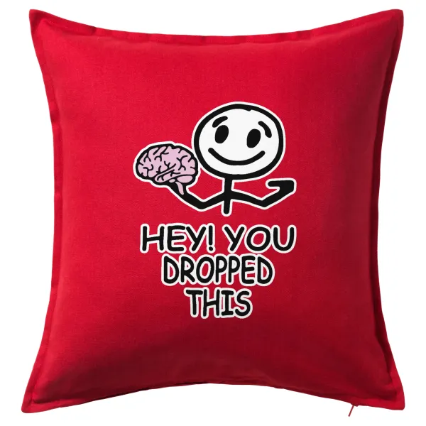 Hey! You dropped this — Μαξιλάρι καναπέ Κόκκινο 100% βαμβάκι, περιέχεται το γέμισμα (50x50cm)