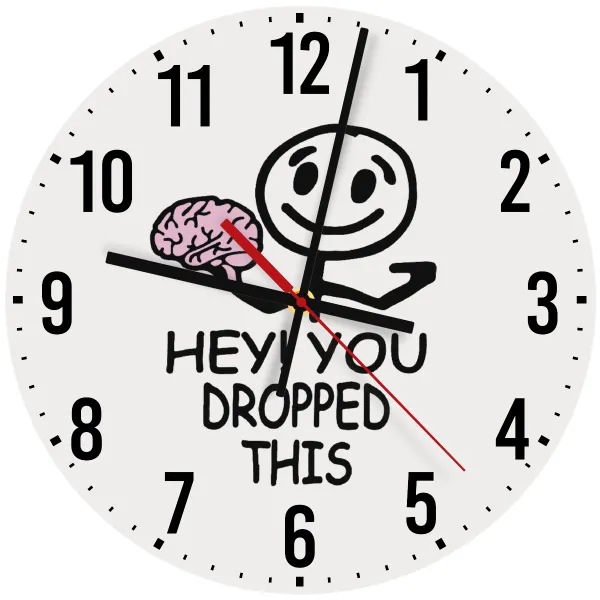 Hey! You dropped this — Ρολόι τοίχου ξύλινο 30cm