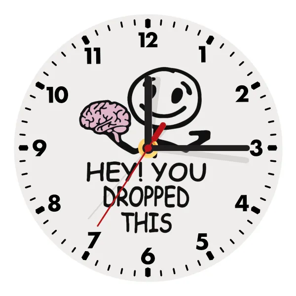 Hey! You dropped this — Ρολόι τοίχου ξύλινο (20cm)