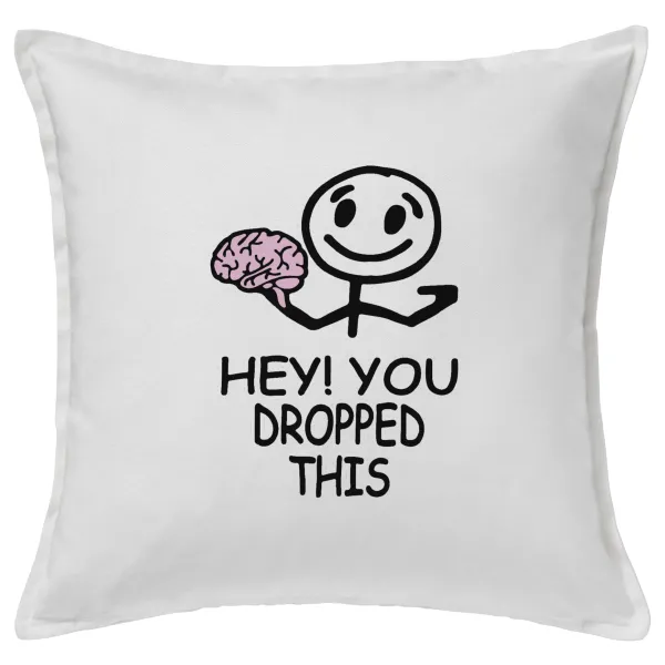 Hey! You dropped this — Μαξιλάρι καναπέ ΛΕΥΚΟ 100% βαμβάκι, περιέχεται το γέμισμα (50x50cm)