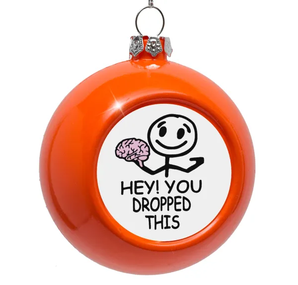 Hey! You dropped this — Στολίδι Χριστουγεννιάτικη μπάλα δένδρου Πορτοκαλί 8cm