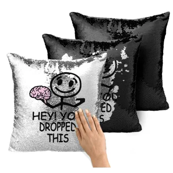 Hey! You dropped this, Μαξιλάρι καναπέ Μαγικό Μαύρο με πούλιες 40x40cm περιέχεται το γέμισμα