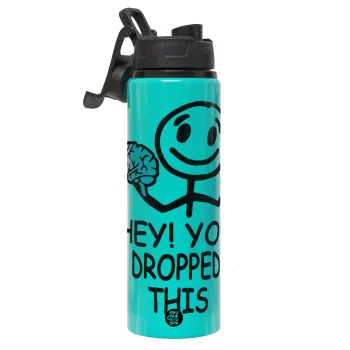 Hey! You dropped this, Metallic water bottle with safety lid, 850ml aluminum