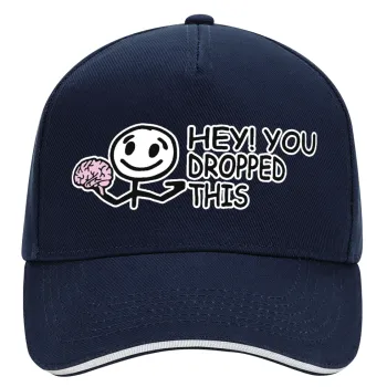 Hey! You dropped this, DRILL Adult Ultimate Hat BLUE/WHITE, (100% COTTON, ADULT, UNISEX, ONE SIZE)