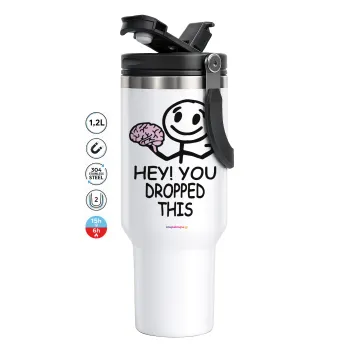 Hey! You dropped this, Mega Tumbler με καπάκι, διπλού τοιχώματος (θερμό) 1,2L