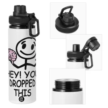 Hey! You dropped this, Metal water bottle with safety cap, aluminum 850ml