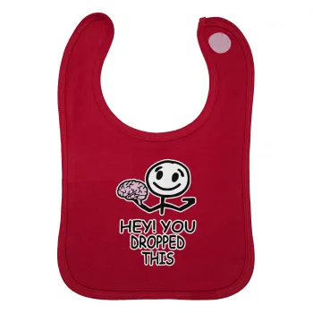 Hey! You dropped this, Σαλιάρα με Σκρατς Κόκκινη 100% Organic Cotton (0-18 months)