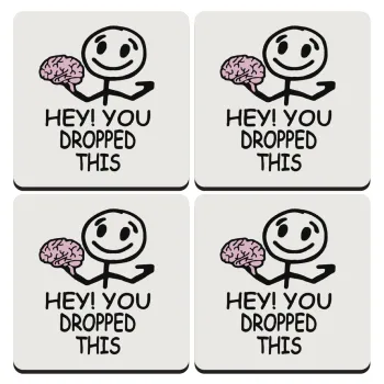 Hey! You dropped this, ΣΕΤ 4 Σουβέρ ξύλινα τετράγωνα (9cm)