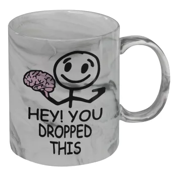 Hey! You dropped this, Mug ceramic marble style, 330ml