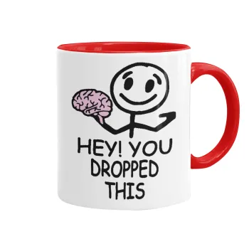 Hey! You dropped this, Mug colored red, ceramic, 330ml