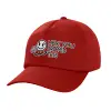 Adult Baseball Cap, 100% Cotton, Red (COTTON, ADULT, UNISEX, ONE SIZE)