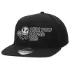 Adult Flat Snapback Hat Black, (100% COTTON TWILL, ADULT, UNISEX, ONE SIZE)