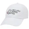 Adult Baseball Cap White 5-panel (POLYESTER, ADULT, UNISEX, ONE SIZE)