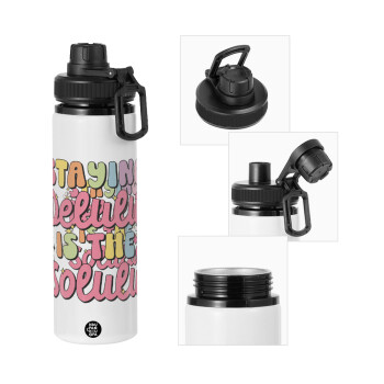 Delulu, Metal water bottle with safety cap, aluminum 850ml