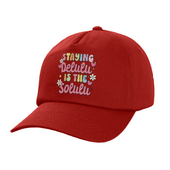 Delulu, Καπέλο παιδικό Baseball, 100% Βαμβακερό,  Κόκκινο