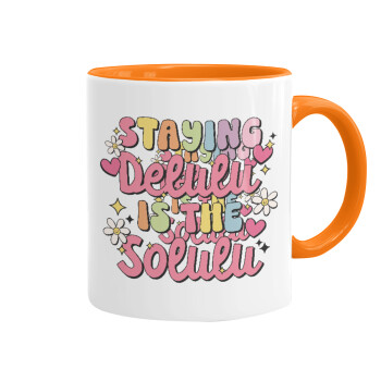Delulu, Mug colored orange, ceramic, 330ml
