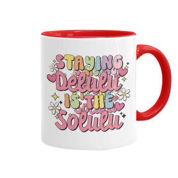 Delulu, Mug colored red, ceramic, 330ml
