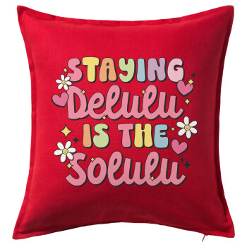 Delulu, Sofa cushion RED 50x50cm includes filling