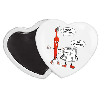 I hate my job, Μαγνητάκι καρδιά (57x52mm)
