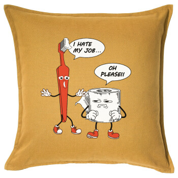I hate my job, Sofa cushion YELLOW 50x50cm includes filling
