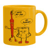 Ceramic coffee mug yellow, 330ml