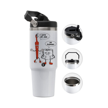 I hate my job, Θερμός Ανοξείδωτο 30oz με χερούλι