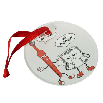 I hate my job, Christmas ornament glass 9cm