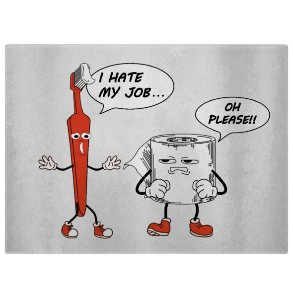 I hate my job — Επιφάνεια κοπής γυάλινη (38x28cm)