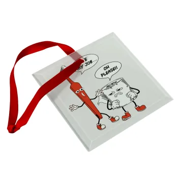 I hate my job, Christmas ornament, glass square ornament 9x9cm