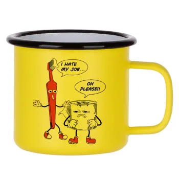 I hate my job, Metallic enamel MATT Yellow cup 360ml