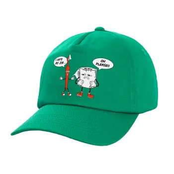I hate my job, Adult Baseball Cap, 100% Cotton, Green (COTTON, ADULT, UNISEX, ONE SIZE)