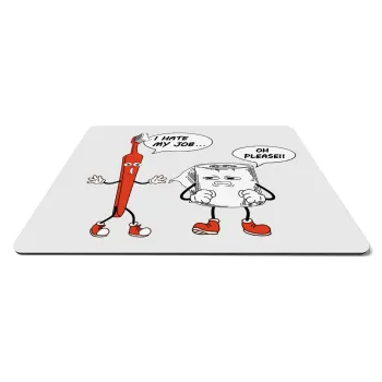 I hate my job, Mousepad rect 27x19cm