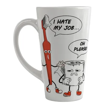 I hate my job, Κούπα κωνική Latte Μεγάλη, κεραμική, 450ml