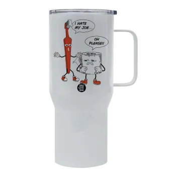 I hate my job, Tumbler με καπάκι, διπλού τοιχώματος (θερμό) 750L