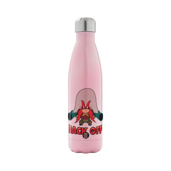 Yosemite Sam Back OFF, Μεταλλικό παγούρι θερμός Ροζ Ιριδίζον (Stainless steel), διπλού τοιχώματος, 500ml