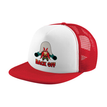 Yosemite Sam Back OFF, Καπέλο Soft Trucker με Δίχτυ Red/White 