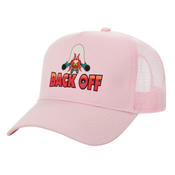 Yosemite Sam Back OFF, Structured Trucker Children's Hat, with Mesh, PINK (100% COTTON, CHILDREN'S, UNISEX, ONE SIZE)