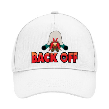 Yosemite Sam Back OFF, Καπέλο Ενηλίκων Baseball, Drill, Λευκό (100% ΒΑΜΒΑΚΕΡΟ, ΕΝΗΛΙΚΩΝ, UNISEX, ONE SIZE)
