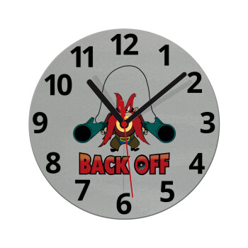 Yosemite Sam Back OFF, Ρολόι τοίχου γυάλινο (20cm)