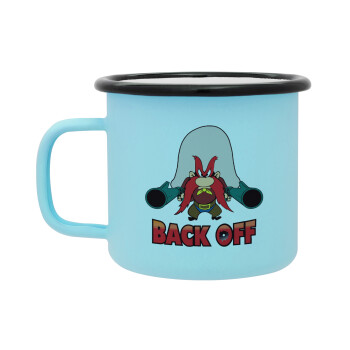 Yosemite Sam Back OFF, Κούπα Μεταλλική εμαγιέ ΜΑΤ σιέλ 360ml