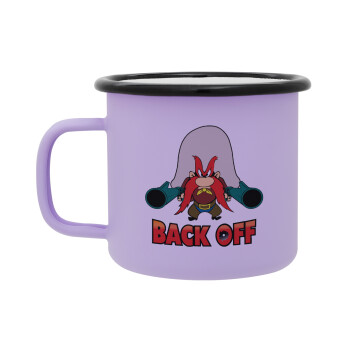 Yosemite Sam Back OFF, Κούπα Μεταλλική εμαγιέ ΜΑΤ Light Pastel Purple 360ml