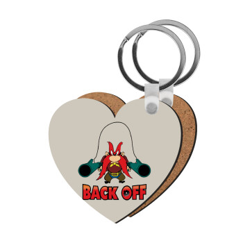 Yosemite Sam Back OFF, Μπρελόκ Ξύλινο καρδιά MDF