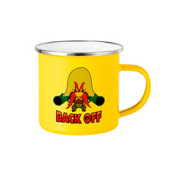 Yosemite Sam Back OFF, Κούπα Μεταλλική εμαγιέ Κίτρινη 360ml