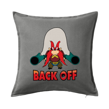 Yosemite Sam Back OFF, Sofa cushion Grey 50x50cm includes filling