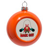 Orange Christmas tree ornament bauble 8cm