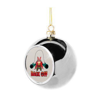 Yosemite Sam Back OFF, Silver 8cm Christmas tree ball ornament