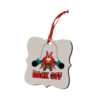 Yosemite Sam Back OFF, Στολίδι Χριστουγεννιάτικο στολίδι polygon ξύλινο 7.5cm