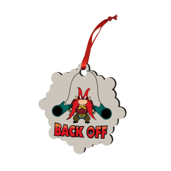 Yosemite Sam Back OFF, Christmas ornament snowflake wooden 7.5cm