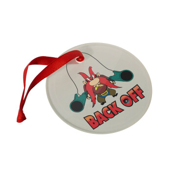 Yosemite Sam Back OFF, Christmas ornament glass 9cm